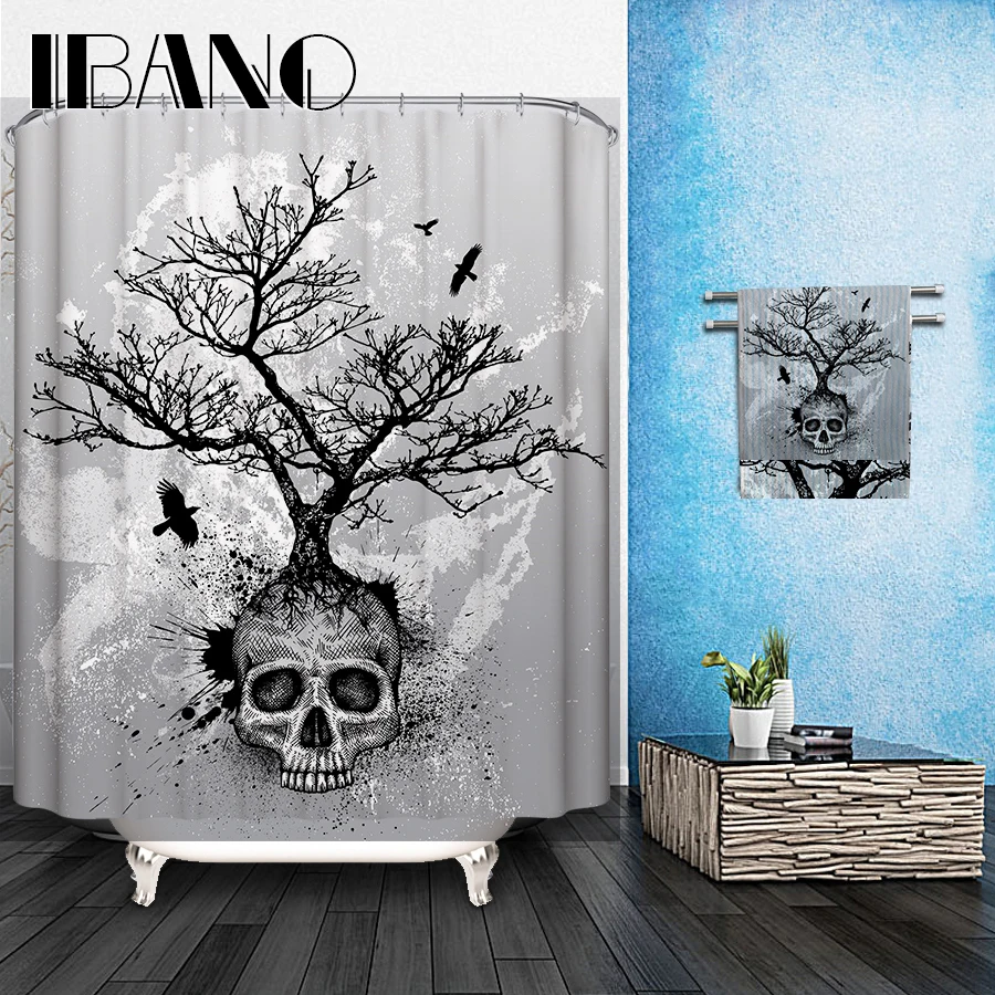 

Skulls Shower Curtain Pattern Customized Shower Curtain Waterproof Bathroom Fabric 150x180cm Shower Curtain For Bathroom