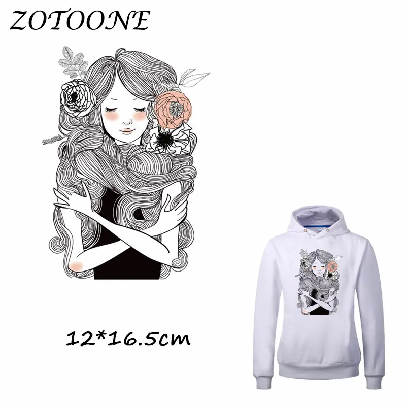 

ZOTOONE Patches for Clothing Beauty Flower Heat Transfer DIY Accessory Decoration Iron on Patch Beaded Applique Clothes T Shirt