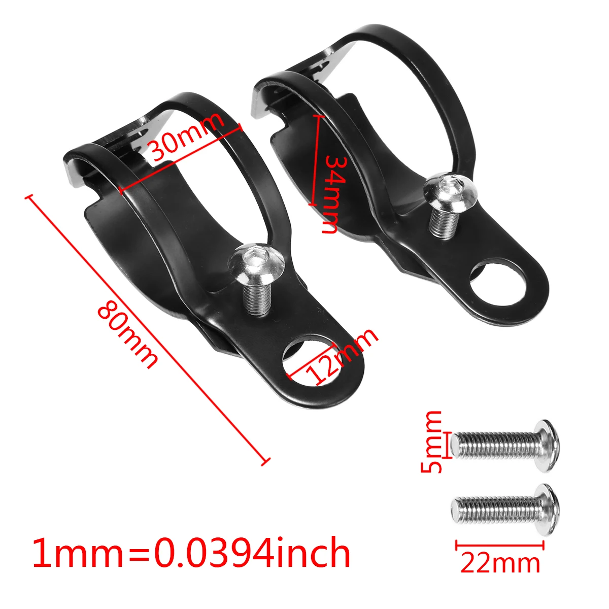 Motorbike 1Pair Universal Motorcycle Turn Signal Lamp Headlight Mount Bracket Black Metal  Clamp Holder For 33-43mm Front Fork
