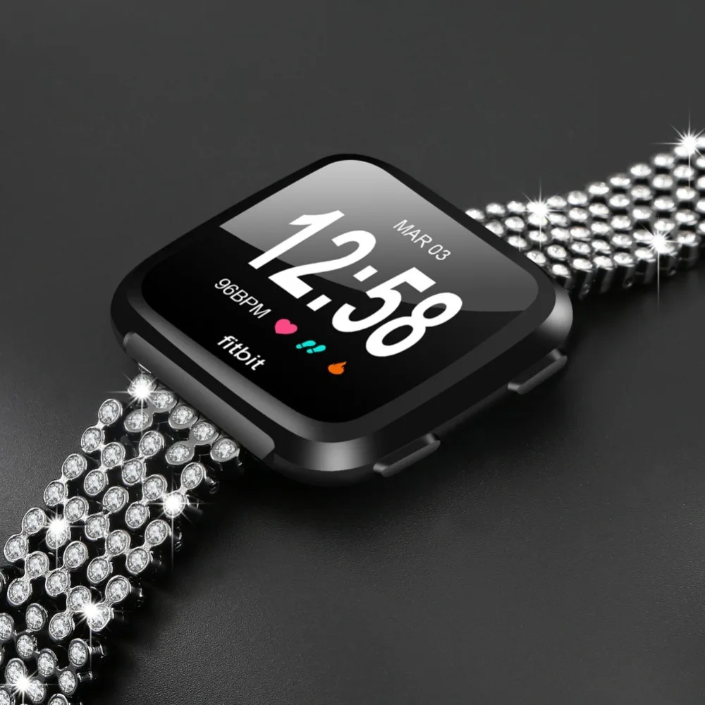 Для Fitbit Versa браслет для умных часов Замена стразы ремешок для Fitbit Versa Регулируемый Bling Алмазный браслет