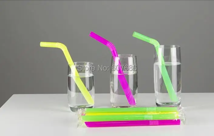 

1500 Pieces 12*210mm Individually Wrapped Extra Wide Fat Drinking Straw Flexible for Shakes Boba Bubble Smoothies Fast Free Ship