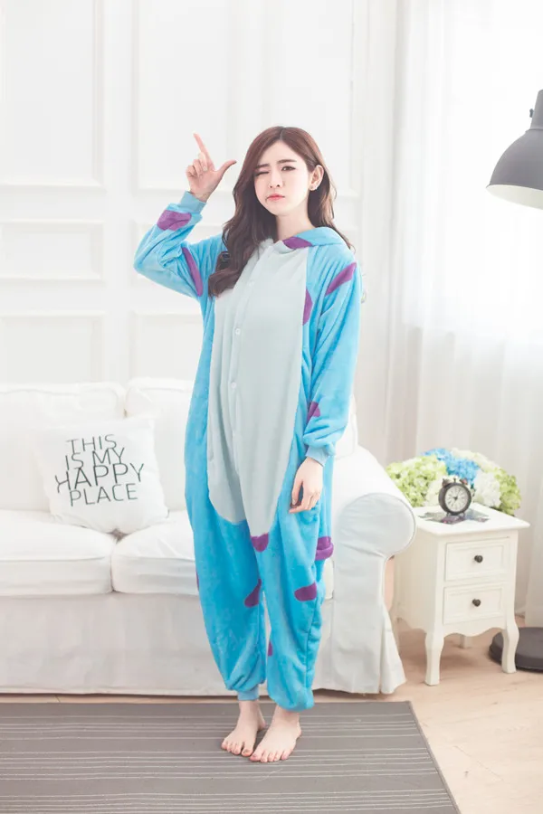 Унисекс пижамы с животными для взрослых Onesie Fire Dragon Bear ободок с ушками кошки, тигра коровы фланелевые Мультяшные милые теплые зимние пижамы для косплея - Цвет: MC0844 blue cow