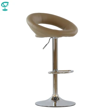 

94767 Barneo N-84 Leather Kitchen Breakfast Bar Stool Swivel Bar Chair light brown color free shipping in Russia