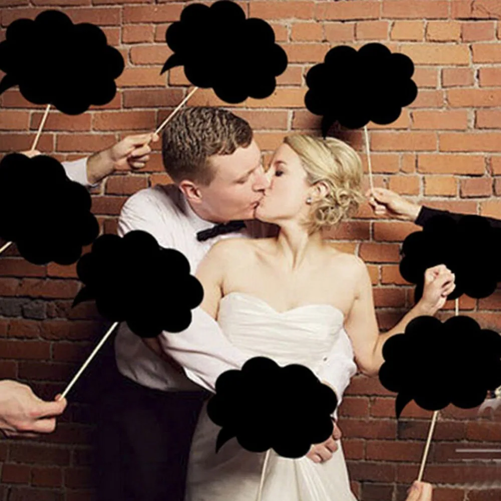 

10Pcs/Lot DIY Paper Board Sign Photo Booth Props Wedding decoration Party Favor photocall for weddings