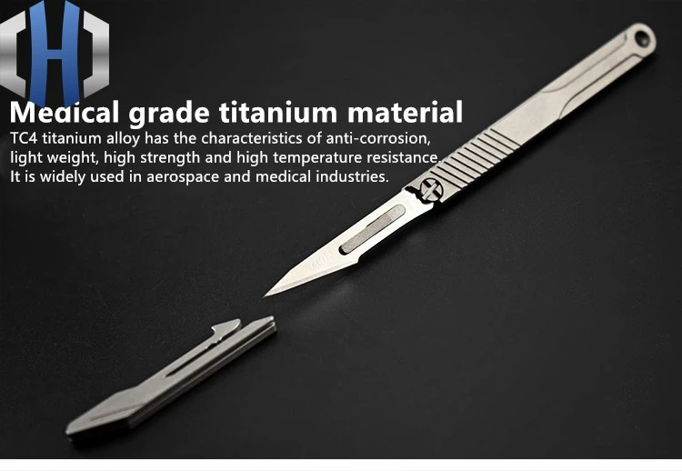 Титановый сплав прямой хвостовик скальпель EDC Универсальный мини-нож из коробки открытый небольшой прямой нож