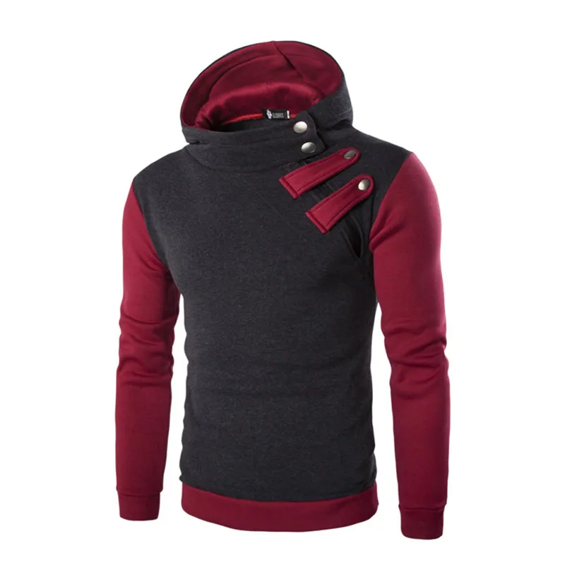 

2018 New listing autumn and winter men's pullover personality stitching hoodie men's brand fashion hip-hop sweatshirt 4 Colors