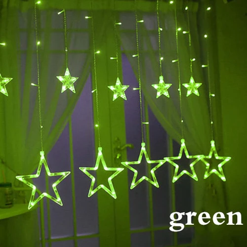 3,5 м 12 Светодиодный светильник-гирлянда со звездами для помещений, спальни, гирлянда, светильник-занавеска, s USB, на батарейках, гирлянда, светодиодный Сказочный светильник, на цепочке SL064 - Испускаемый цвет: 3.5M-12LED-Green