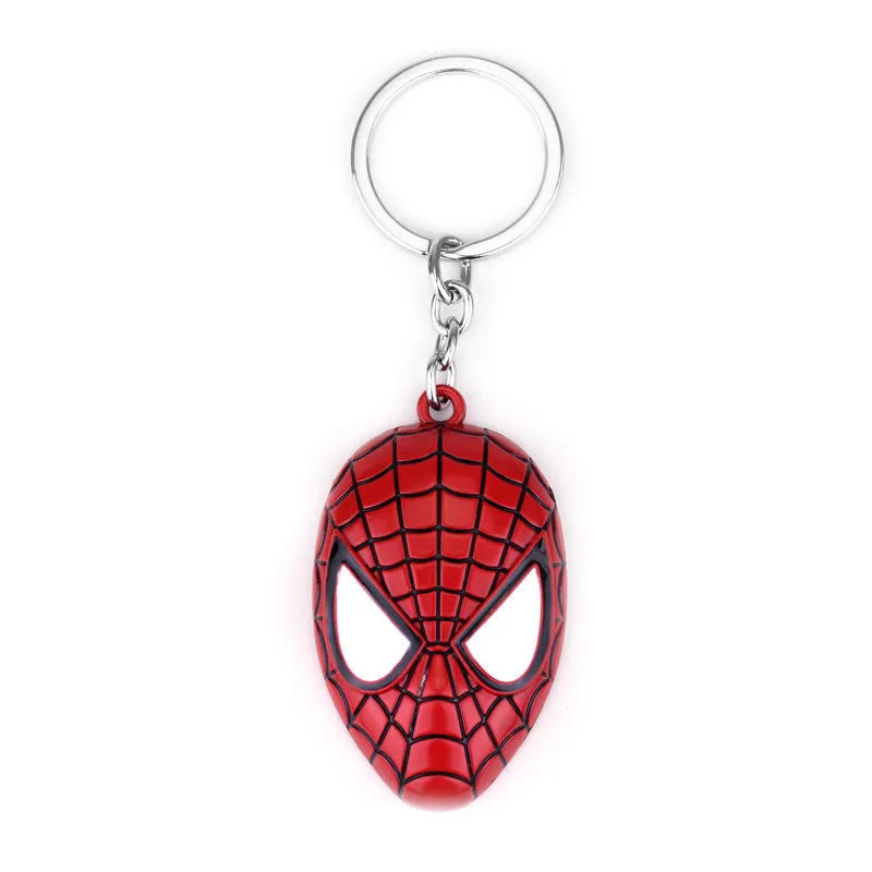 Ювелирные изделия из фильма супер герой Человек-паук брелок супергерой Человек-паук Красная маска металлический брелок для мужчин модный автомобильный брелок - Цвет: Red