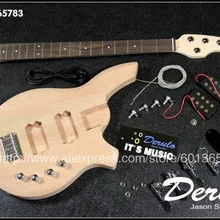 DIY электрическая бас-гитара комплект болт-на сплошной корпус из красного дерева канадский клен шеи MX-036