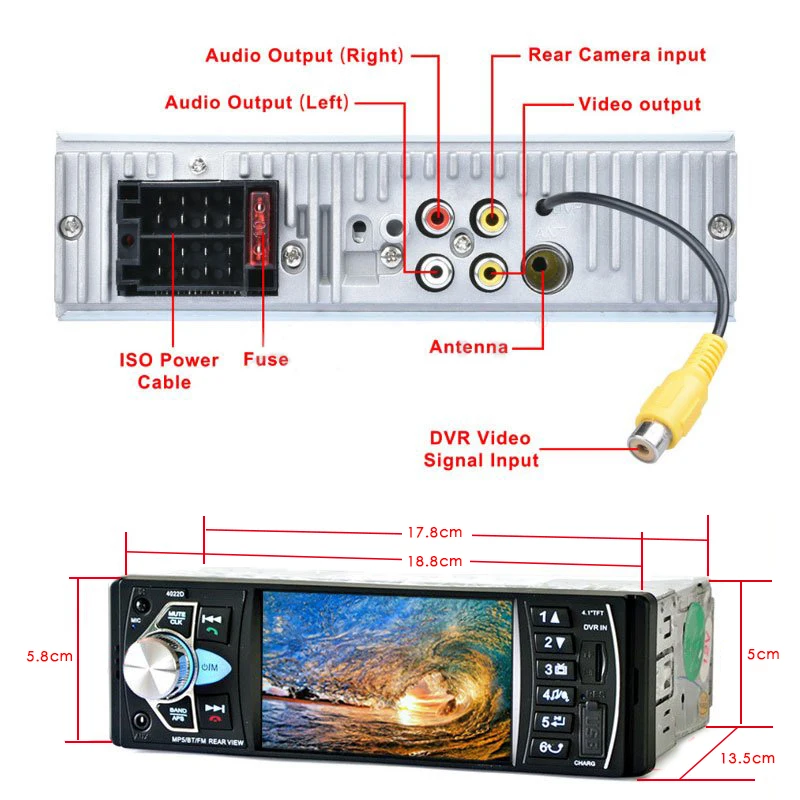4," HD Автомобильный стерео радио MP5 плеер 4*50 Вт luetooth USB TF FM DVR вход с резервным AV разъем автомобильные аксессуары