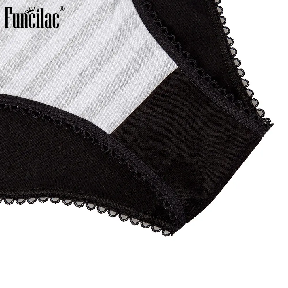 FUNCILAC женские трусы нижнее белье бесшовные хлопковые полосатые сексуальные