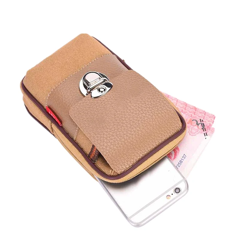 

Men Hunting Waist Bags for Phone Money Keys Camping Traveling Genuine Calf Leather Waterproof Portable Storage Bags Belt Pouches
