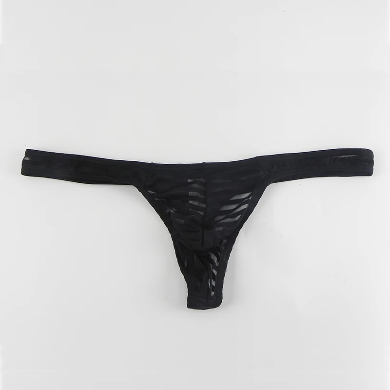 

Men Sexy Low Rise Soft Lace Thong Men G strings Gay Undewear Transparent Striped Erotic Sissy Mini Thong Male Panties