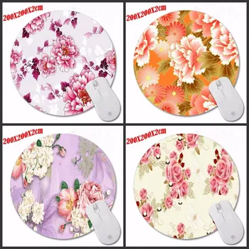 

love of a flower prints Mouse Pad Small Size Round Gaming Non-Skid Rubber Pad Customization Supported Decorate Desk 200*200*2CM