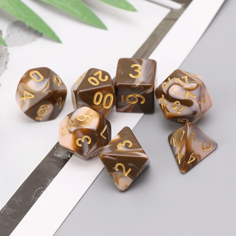 7 шт./набор, игральные кости D4, D6, D8, D10, D12, D20 для подземелий и драконов, D& D, ррг, поли игры