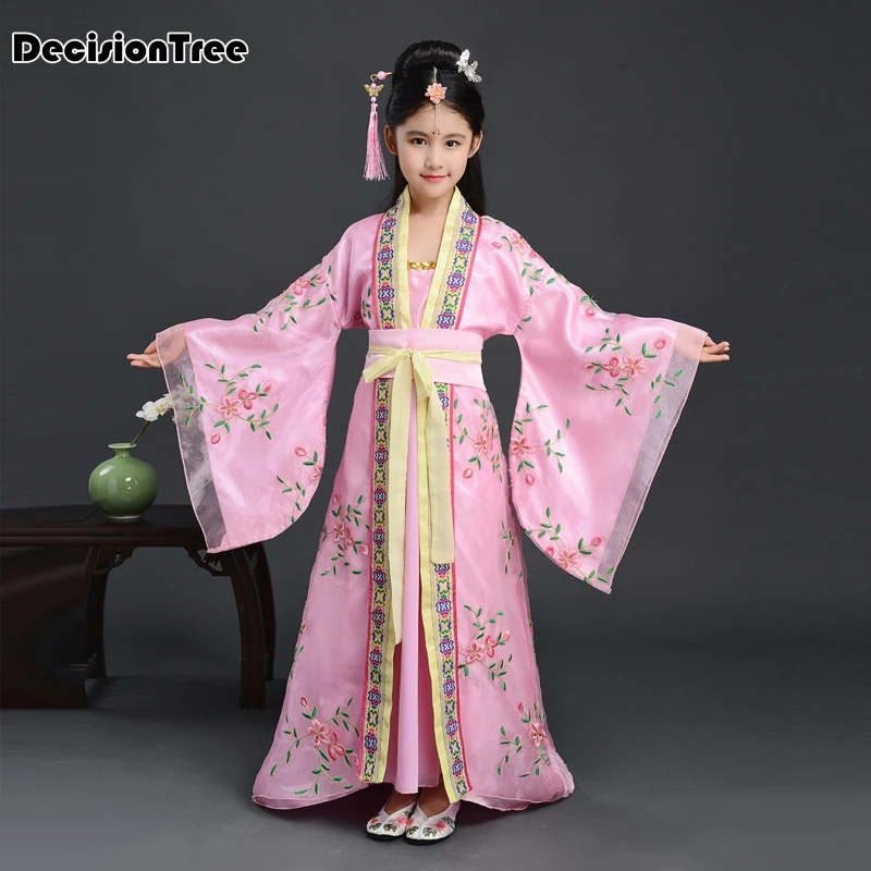 

2019 new ancient chinese costume girls stage performance outfit for dynasty hanfu costume satin robe chinese traditional dress