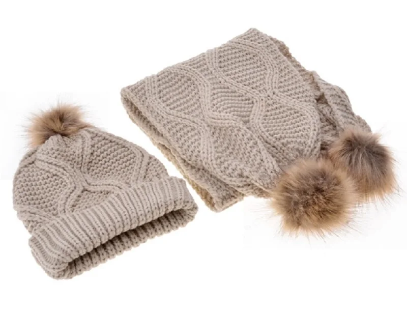 Осень зима теплая вязаная шапка + модные наборы с шарфом 2 шт. для женщин Зимний шарф теплые наборы для ухода за кожей
