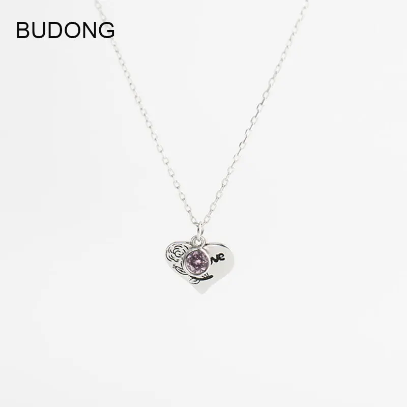 BUDONG корейский Мода сердце любовь кулон Цепочки и ожерелья s для Для женщин дамы