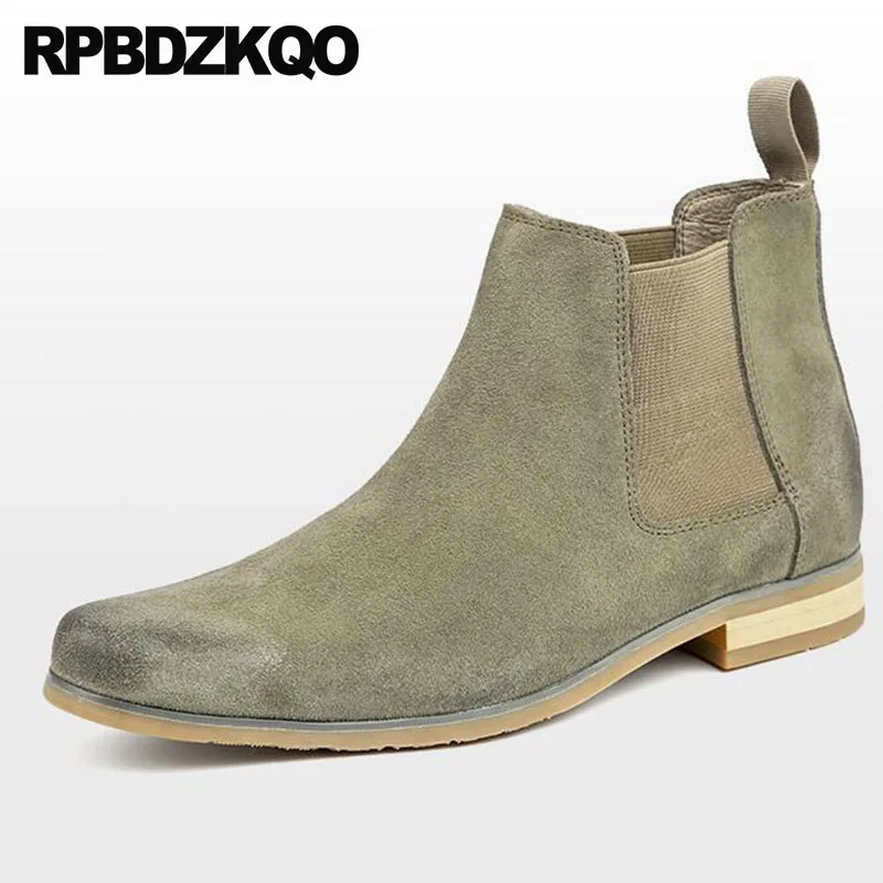 suede square toe booties