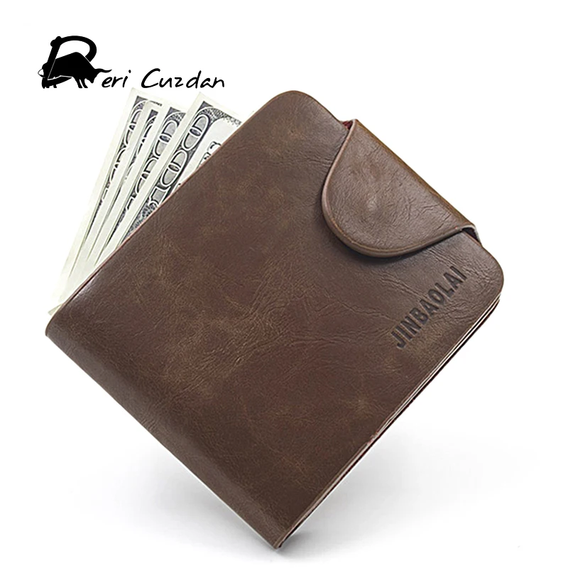 

DERI CUZDAN Crazy Horse Wallets Men's Genuine Leather Wallet Hasp Brown Male with Mulit Cards Pocket Clutch Purses Portfolio Man
