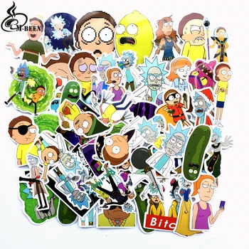 

TD ZW 2018 69Pcs/lot American Drama Rick and Morty Stickers Decal For Snowboard Luggage Car Fridge Car- Styling Laptop Stickers