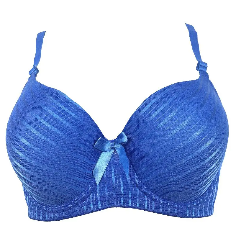Striped Bra for Big Breasted Sexy Push Up Soutien-Gorge Women Thin Cup Bralette Size 40-46 C D Cup Bralette Thin Brassiere Bh