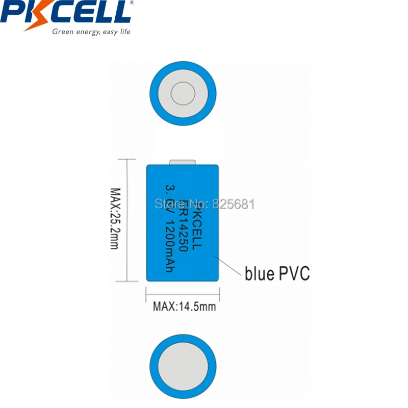 8 шт. PKCELL ER14250 в 3,6 в 1200 мАч литиевая 1/2AA Li-SOCl2 батарея для gps Светодиодный осветительных устройств Sonobuoys Замена Saft LS14250