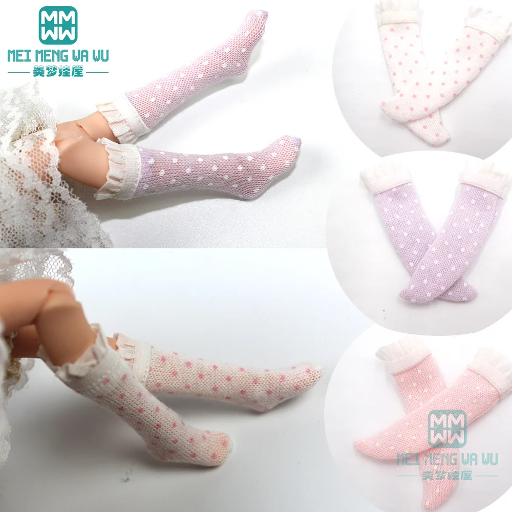 

fashion white lace stockings, polka dot lace socks for Blyth Azone 1/6 doll accessories