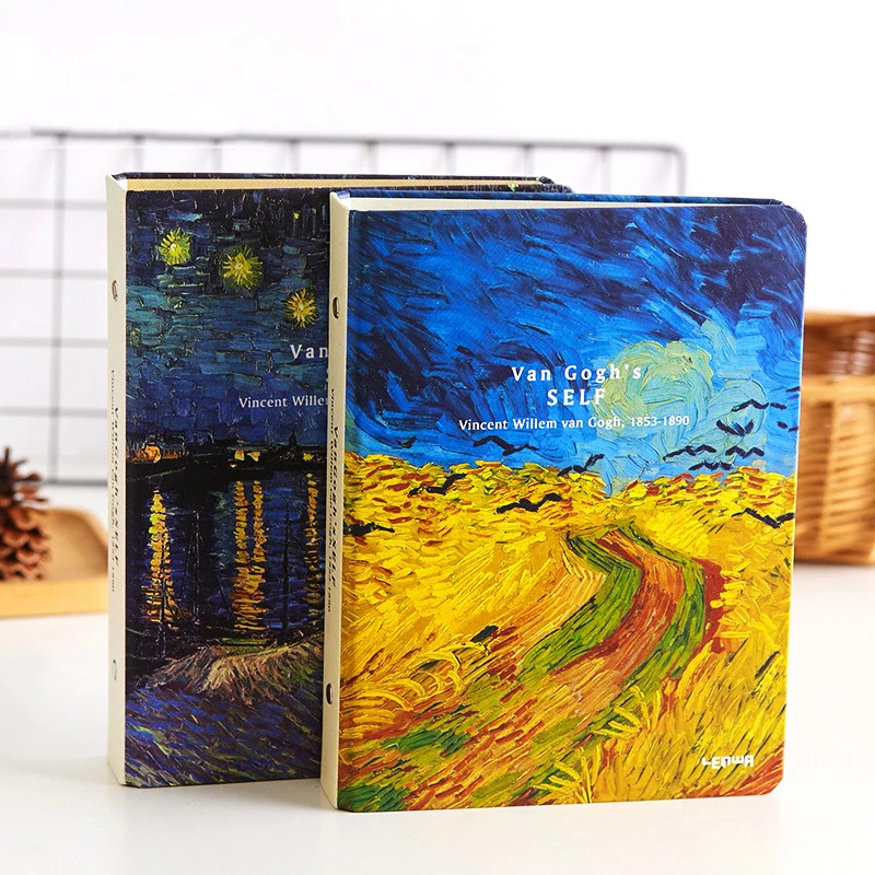 

CXZY 2019 A5 B5 spiral Ring Binder Van Gogh Notebook paper vintage sketchbook travel journal book diary filofax 4B833
