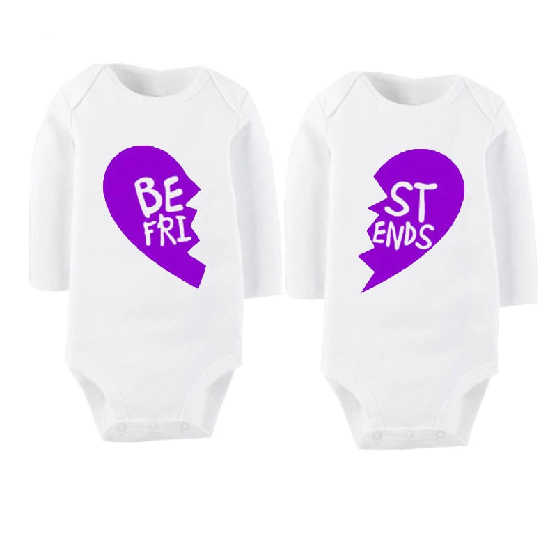 

Culbutomind Unisex Baby best friends Long Sleeve Infant Creeper 2017 Cute Twins Baby newborn Romper with letters Best Friends