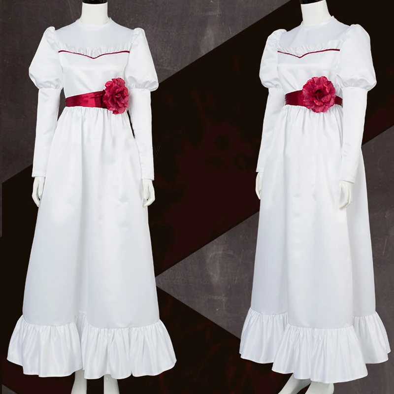 Костюм для косплея фильма Annabelle Женский костюм девочек страшное длинное белое