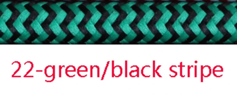 2 м 3 м 5 м 10 м VDE 2 ядра винтажный текстильный кабель тканевый Плетеный Электрический провод гибкий цветной шнур - Цвет: 22green black stripe