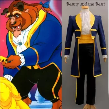 

New Adult Beauty and the Beast Belle Prince Adam Cosplay Costume For Men