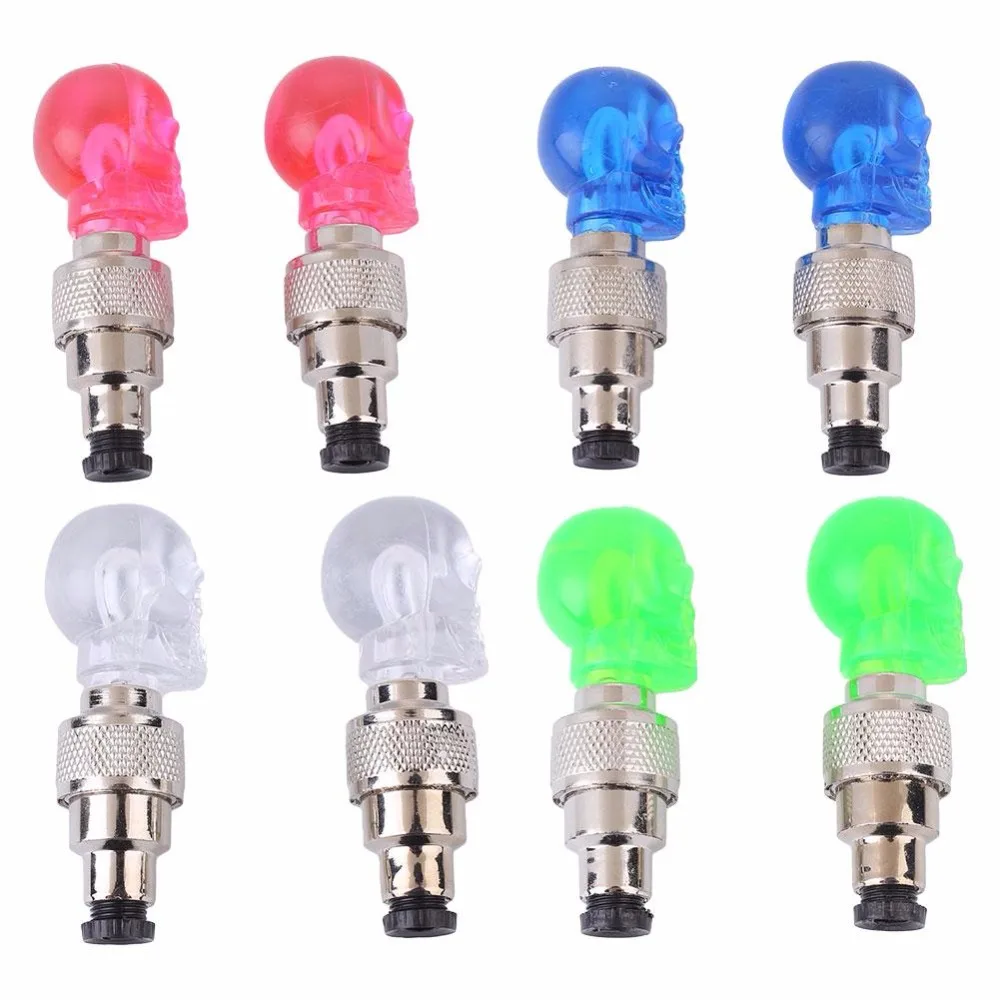 EYCI 1 pair Outdoor Bicycle Bike LED Skull Shaped bike Tire Wheel Gas