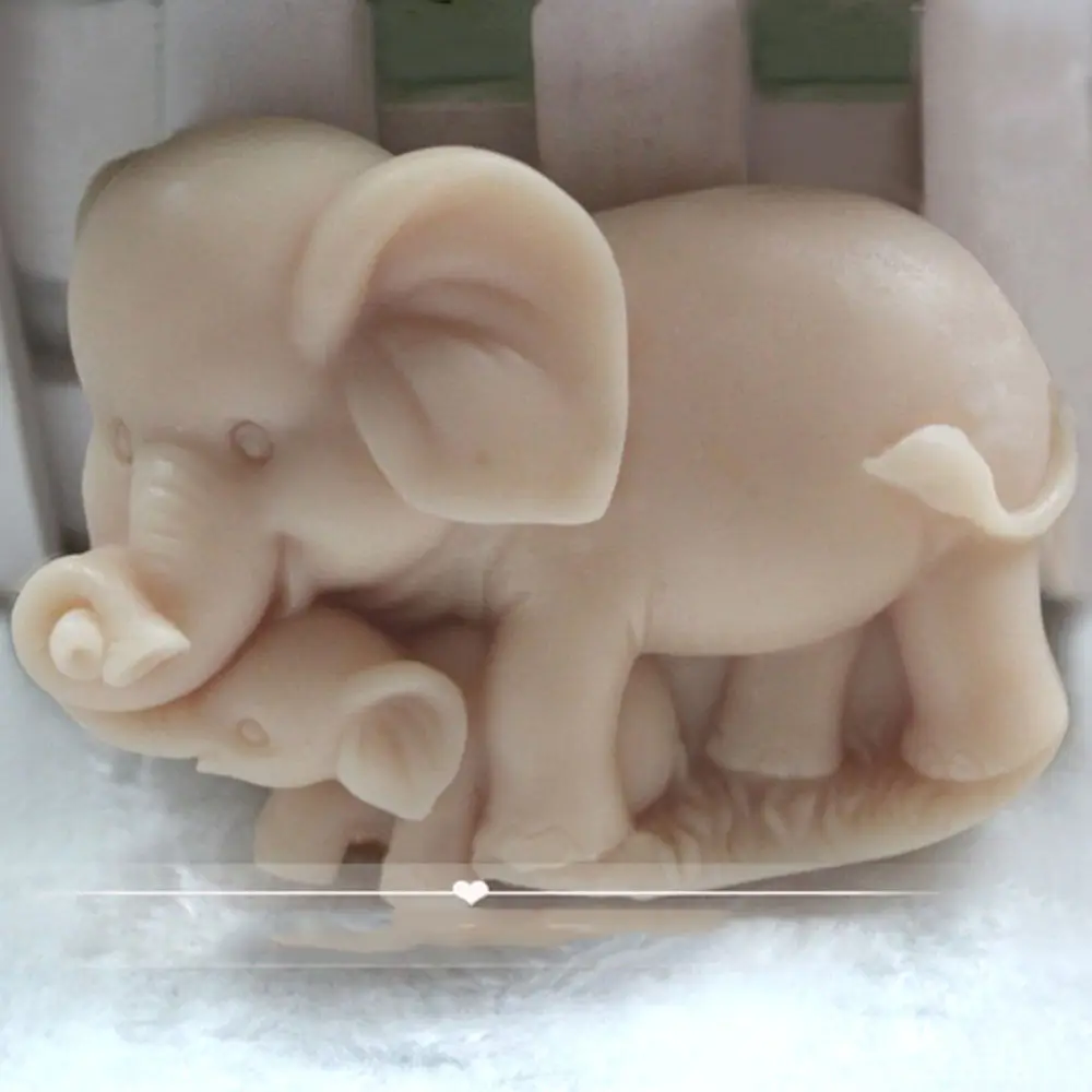 

Grainrain Soap Mold Silicone Craft Elephant Family Soap Making Mould DIY Candle Resin Mold