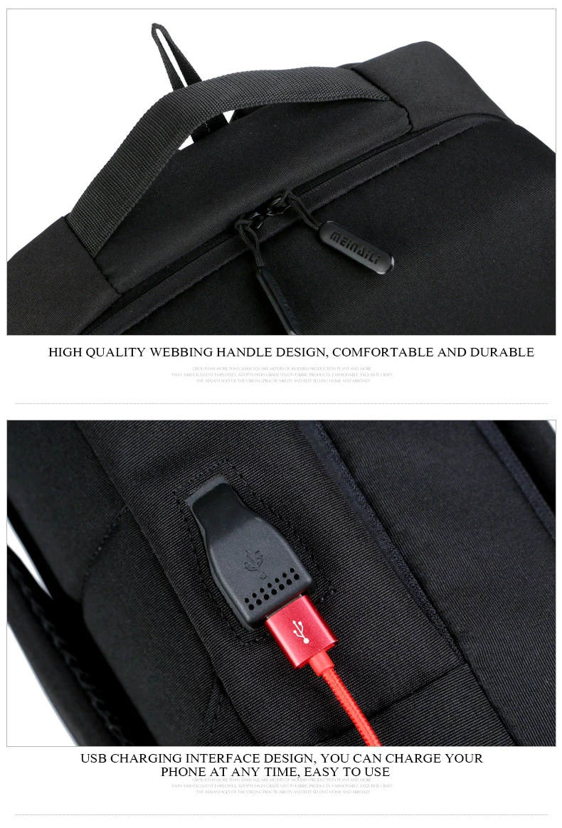 New Business Backpack USB charging 15inch Men's Women's Laptop Backpacks  For Teenager Fashion School Bag Male Travel bagpack (33)