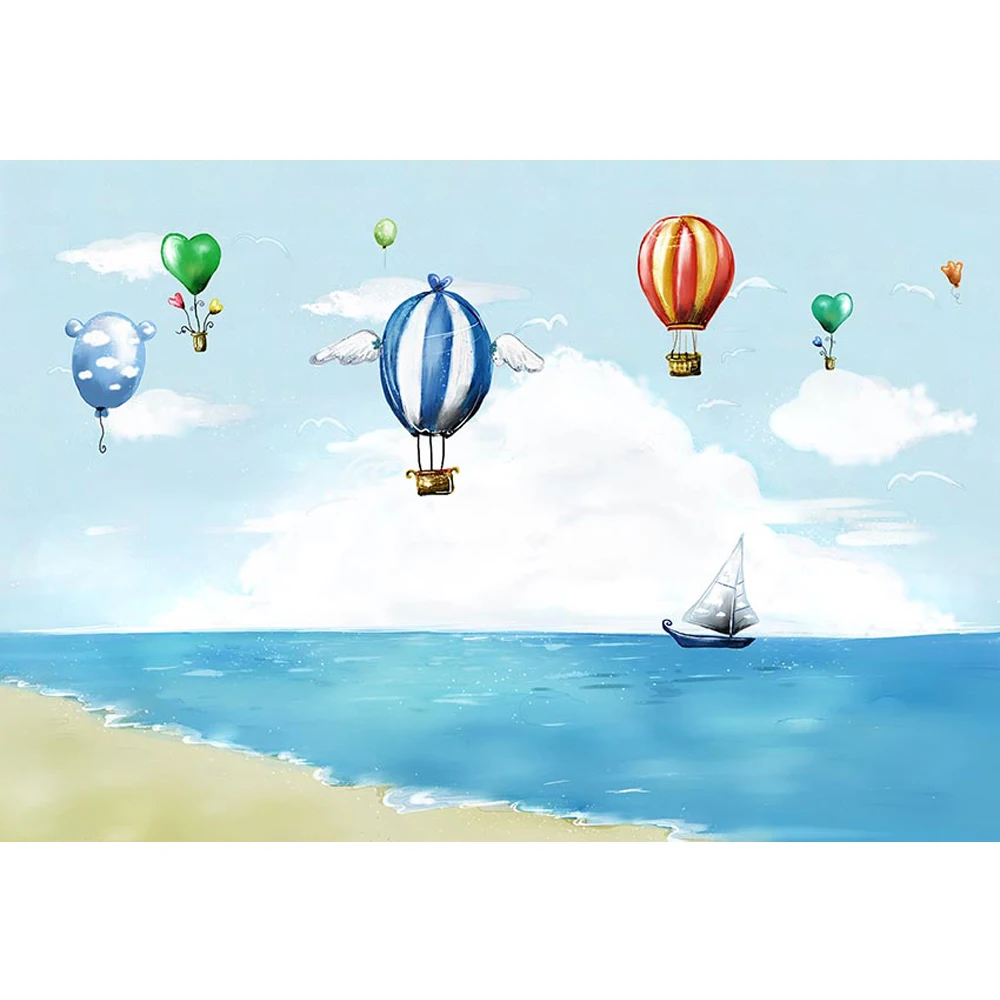 Остров мечтателей. Картина воздушный шар. Воздушный шар детский. Воздушный шар в небе для детей. Воздушные шары над морем.