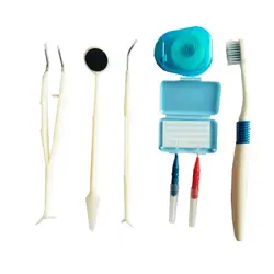 Зубы Уход за полостью рта набор ортодонтического набор для отбеливания зубов зубные воск, Зубная щётка рот зеркало Пинцет зонд межзубные