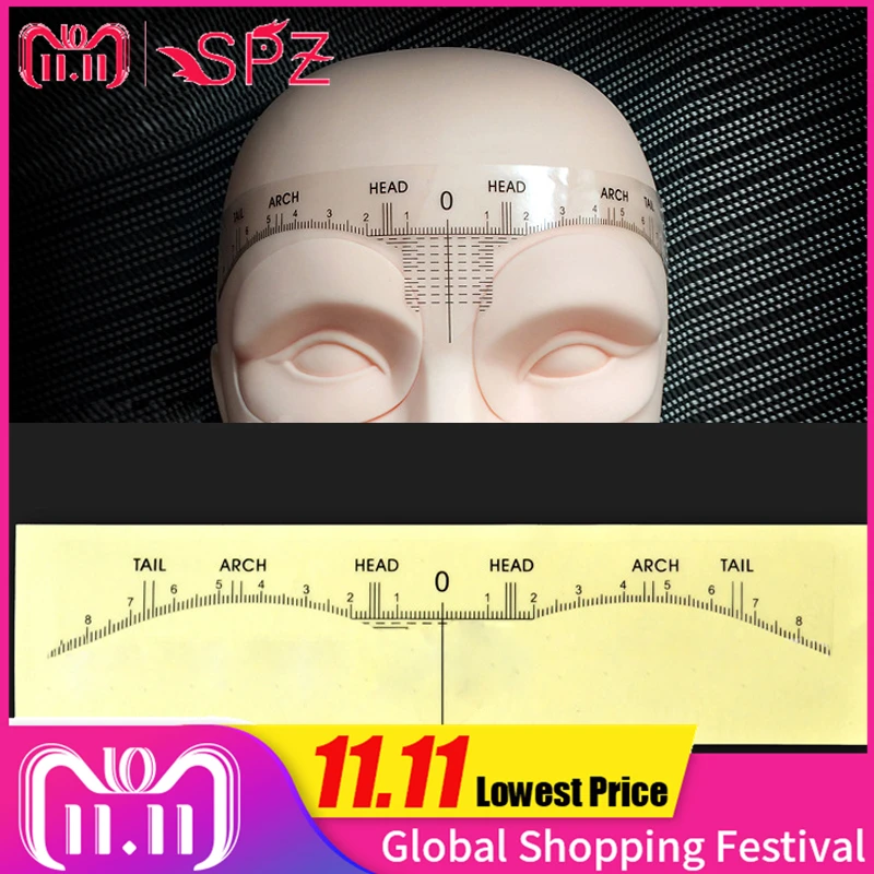 

100pcs Microblading Disposable Accurate Ruler Tebori Eyebrow Shaping Tools Self-adhesive Permanent Makeup Measurement Sticker