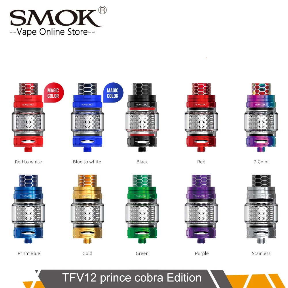 Оригинал SMOK TFV12 цена Кобра издание танк 7 мл/2 мл с V12 полосы/сетка катушки и X2