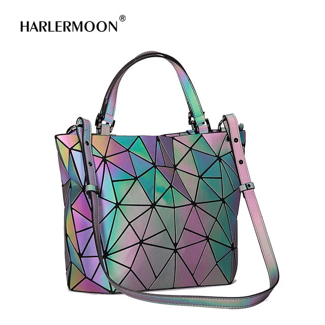 Hot One Geometric Luminous Purses And Handbags Shard Lattice Eco Hot One Geometric Luminous Purses And Handbags Shard Lattice Eco Friendly Leather Rainbow Holographic Purse