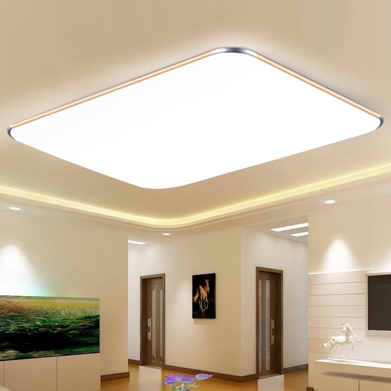 Led Plafond Lampe Salon Plafonniers Moderne Minimaliste Rectangulaire Bureau Balcon Luminaire Interieur Ac 90 265 V Aliexpress