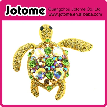 

Multicolor Sea Turtle Crystal Pin Brooch And Pendant 2.125 x 2 inches