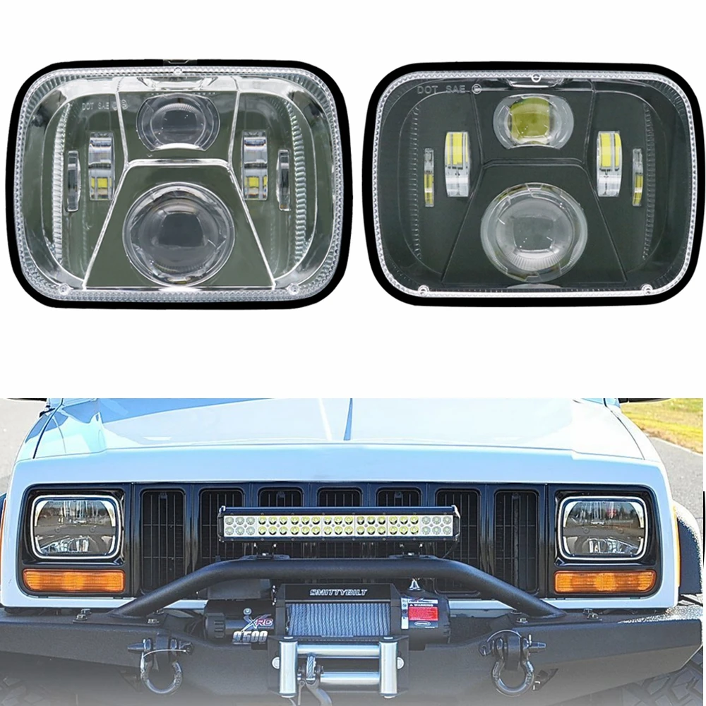 

5X7 inch 110W h4 LED Replacement for Sealed Beam with DRL 7x6 inch headlamp for truck FLD 50 60 70 80 6x7 Truck Led Headlight