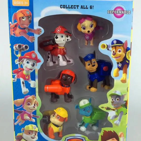 2016 New Canine Patrol Dog Toys Russian Anime Doll Action Figures Car Patrol Puppy Toy Patrulla