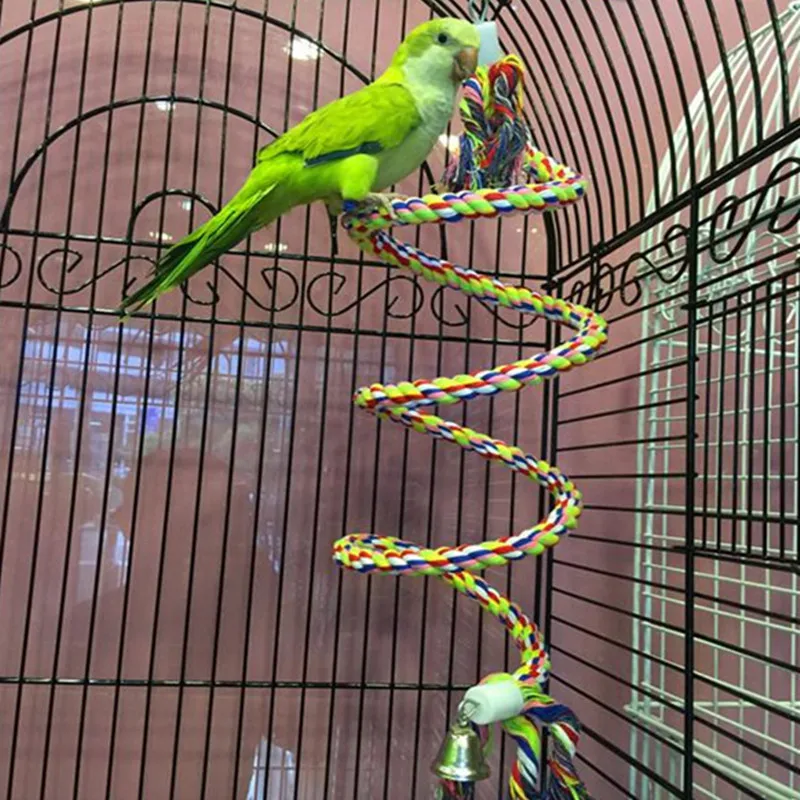 50cm New Parrot Toy Rope Braided Parrot font b Pet b font Chew Rope Budgie Perch