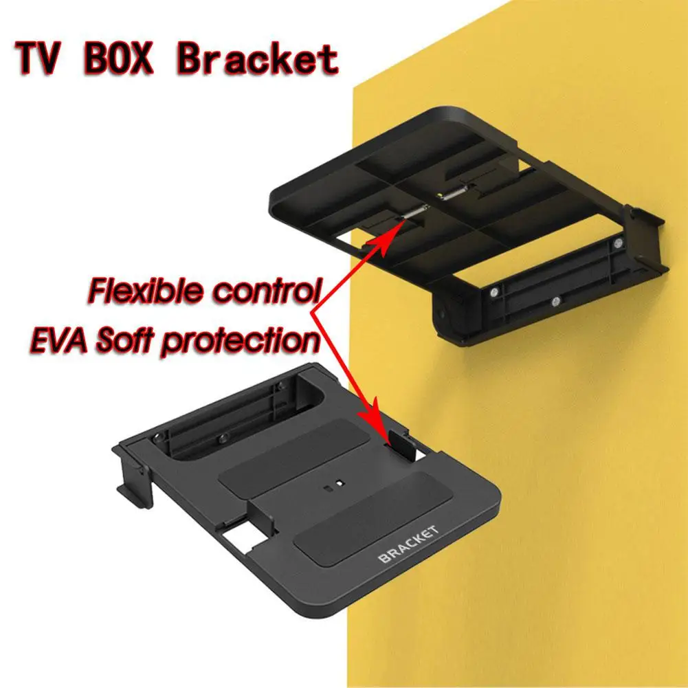 

BEESCLOVER Foldable Mount Bracket for Android TV Box Set Top Box Stand Holder Racks Wall Mounts Storage Single Space Shelf r20