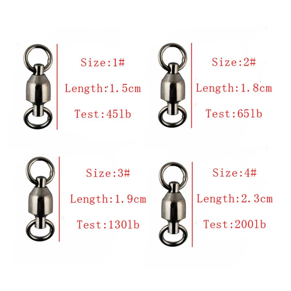 Гиена 50 шт. шарикоподшипник рыболовный поворотный/твердое кольцо латунь/никель Морская Рыбалка Вертлюги разъем Size1#-8