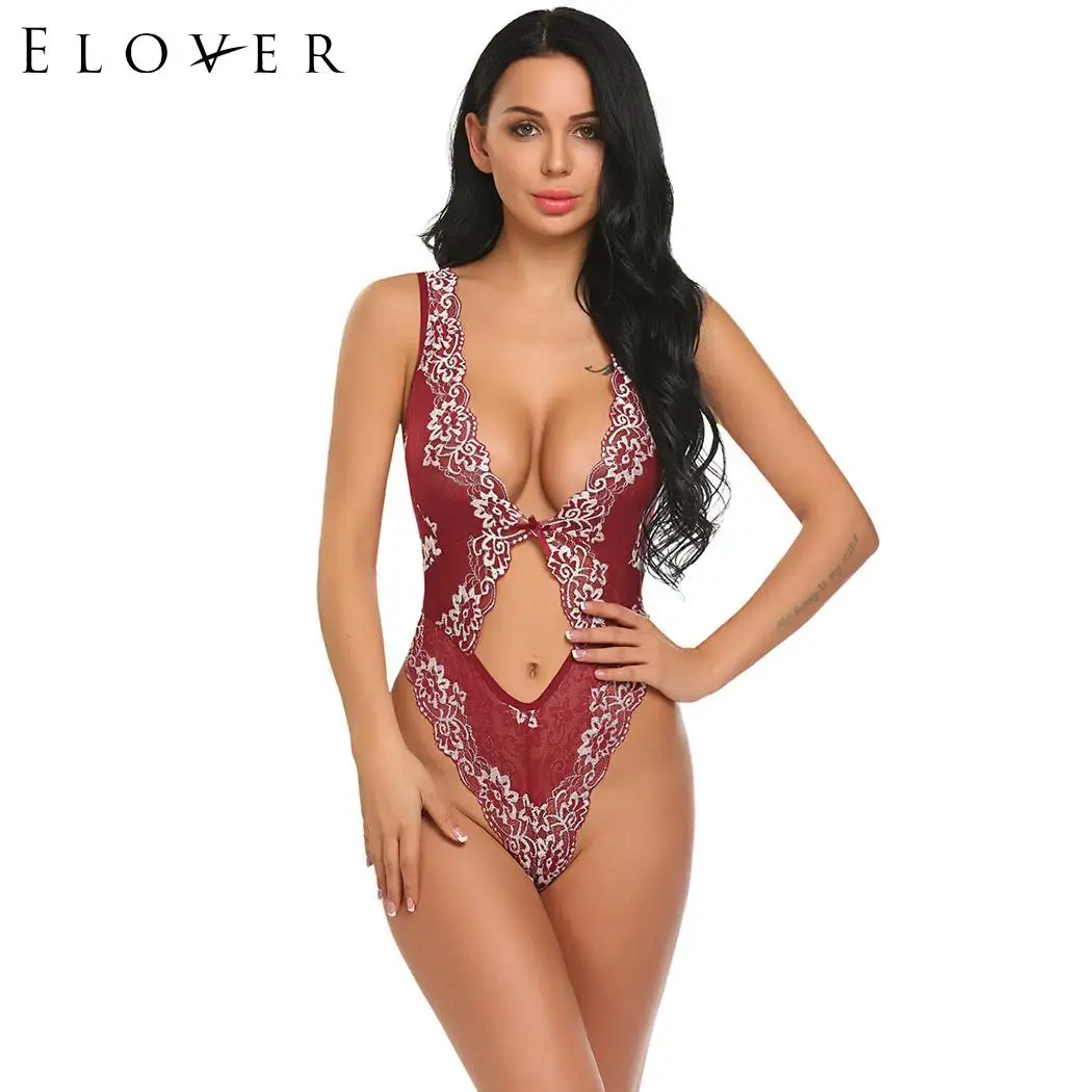 Elover Lencería erótica de alta calidad Promo disfraces Sexy de una pieza de lencería de encaje sin espalda pura de las mujeres Teddy Elover Lencería erótica de alta calidad Promo disfraces Sexy de una pieza de lencería de encaje sin espalda pura de las mujeres Teddy