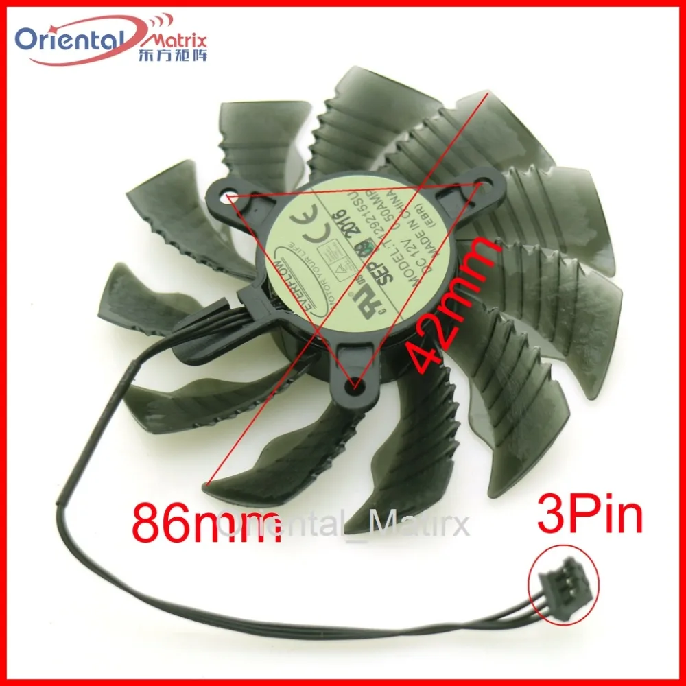 T129215SU 12V 0 50A 86mm 3Pin VGA Fan For Gigabyte GV N1050D5 2GD GTX1050 GTX1060 Graphics
